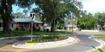 traffic calming island